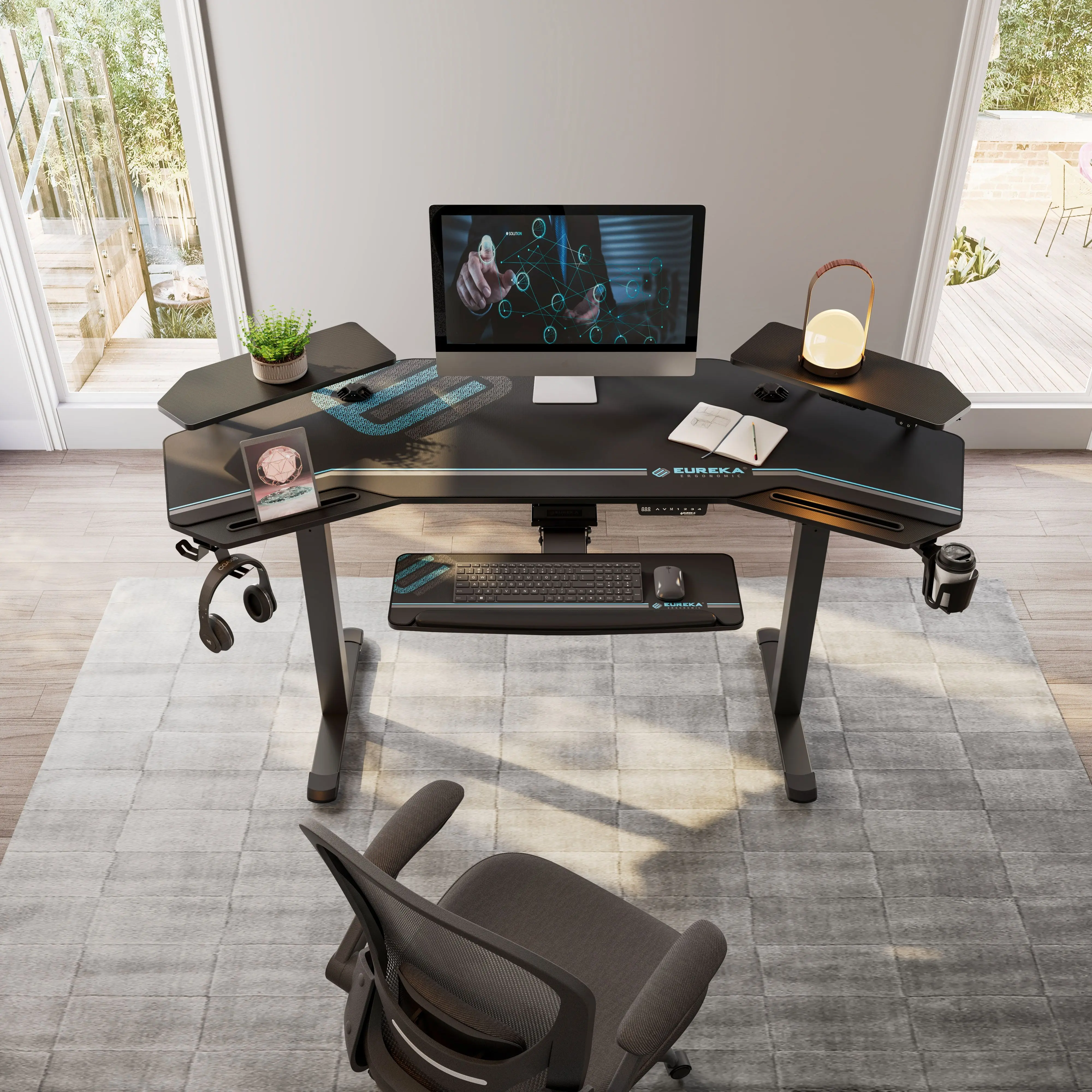 Aero Wing Black Modern Standing Desk-2