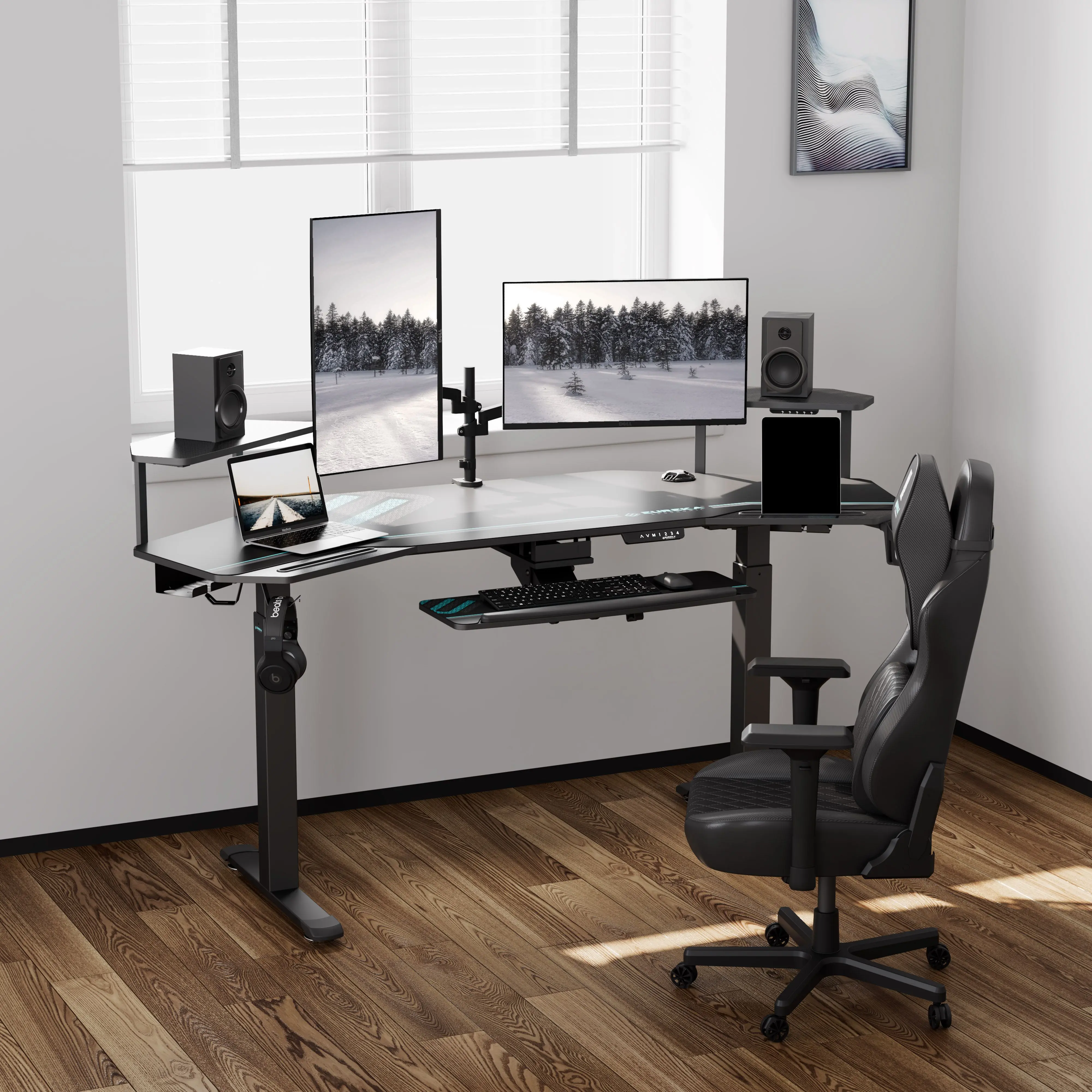 Aero Wing Black Modern Standing Desk-4