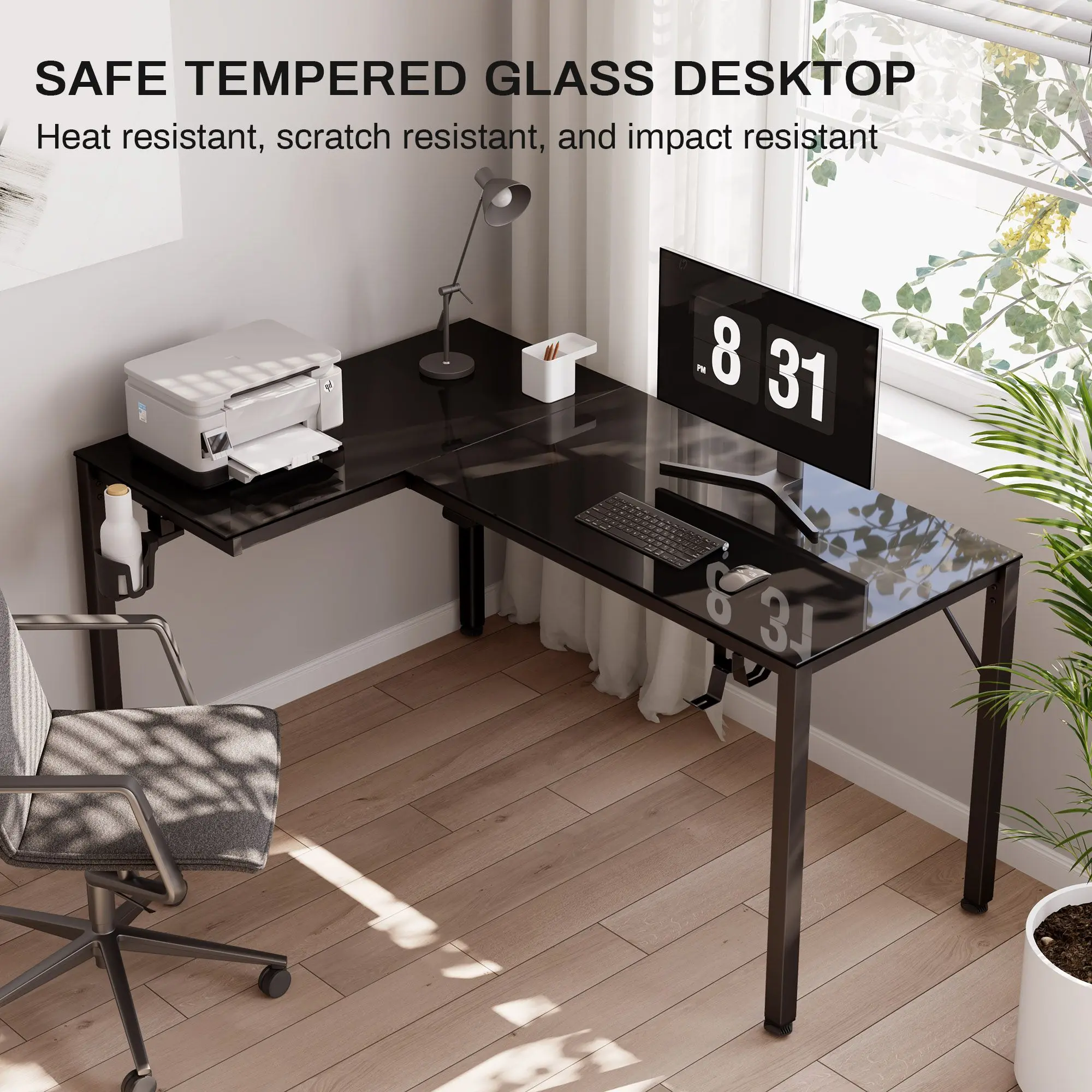 Spectrum Black L Shaped Gaming Desk-2