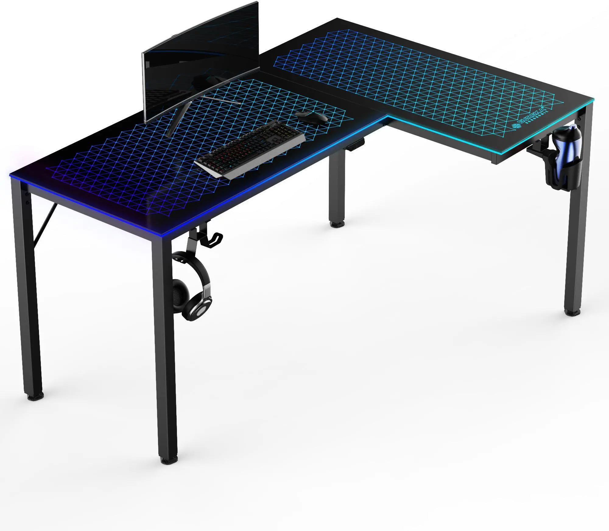 Spectrum Black L Shaped Gaming Desk-4