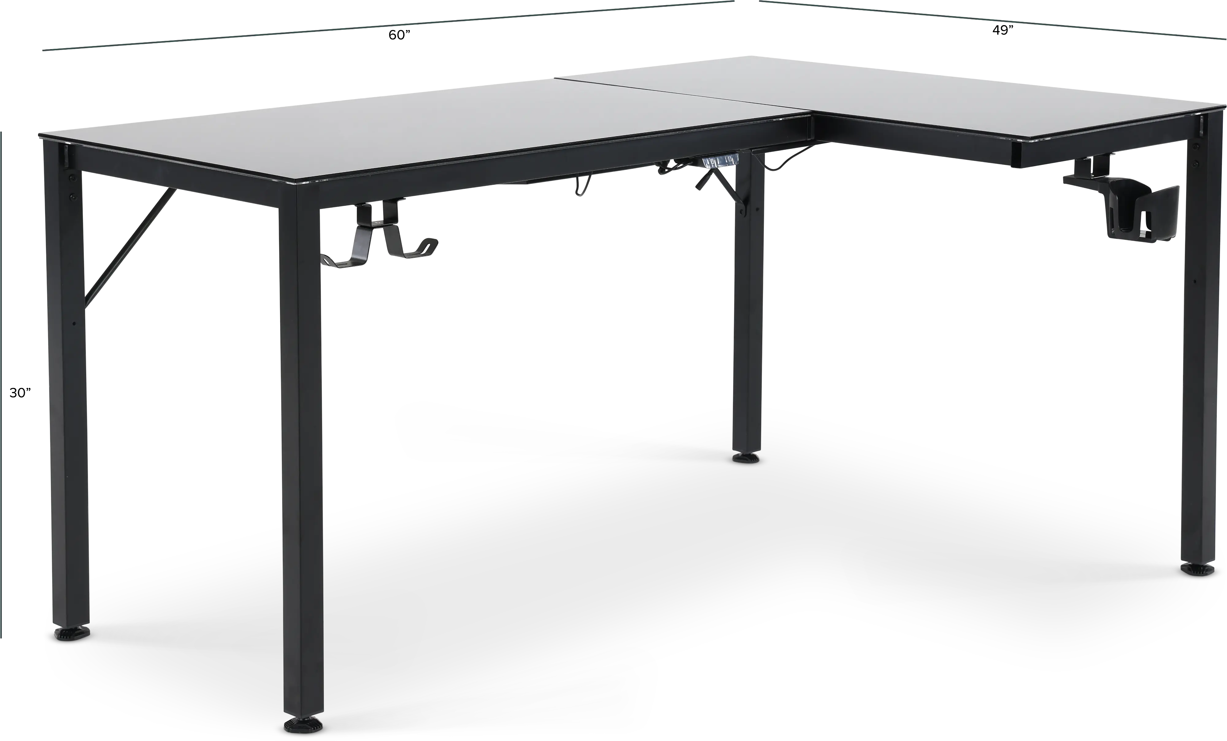 Spectrum Black L Shaped Gaming Desk-3