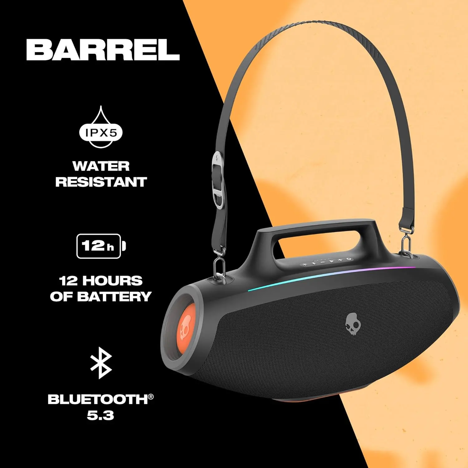 2SKSK1849B0L2 Skullcandy Barrel Bluetooth Boombox Speaker - Black-2