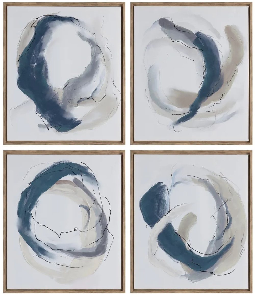 Geneva Blue and Gray Assorted Framed Wall Art