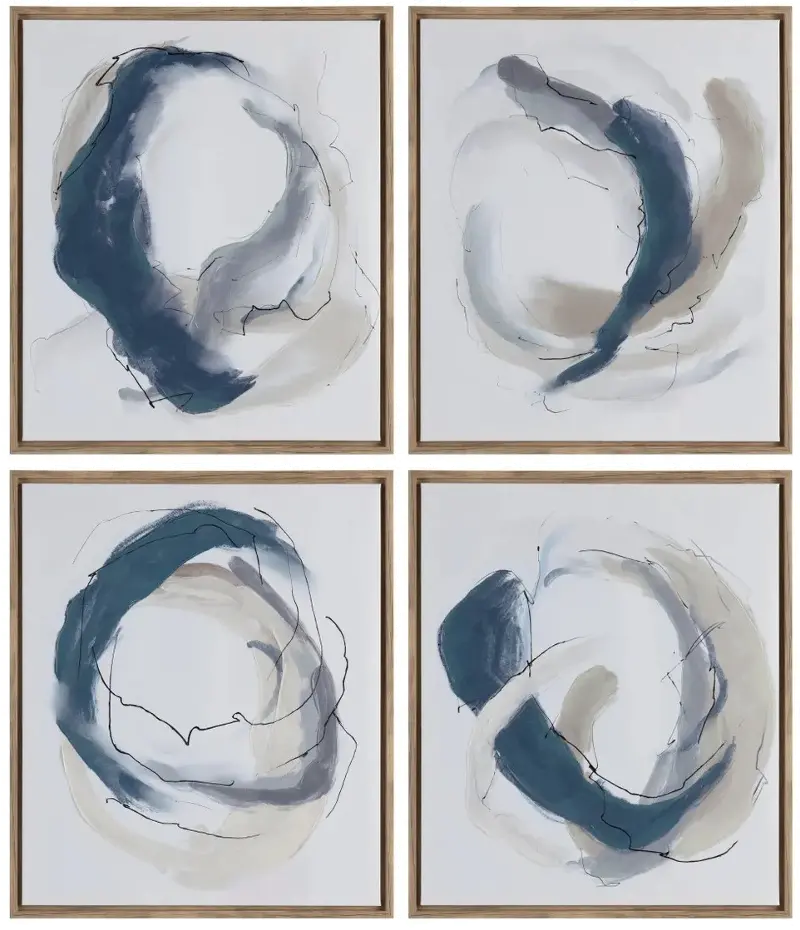 Geneva Blue and Gray Assorted Framed Wall Art