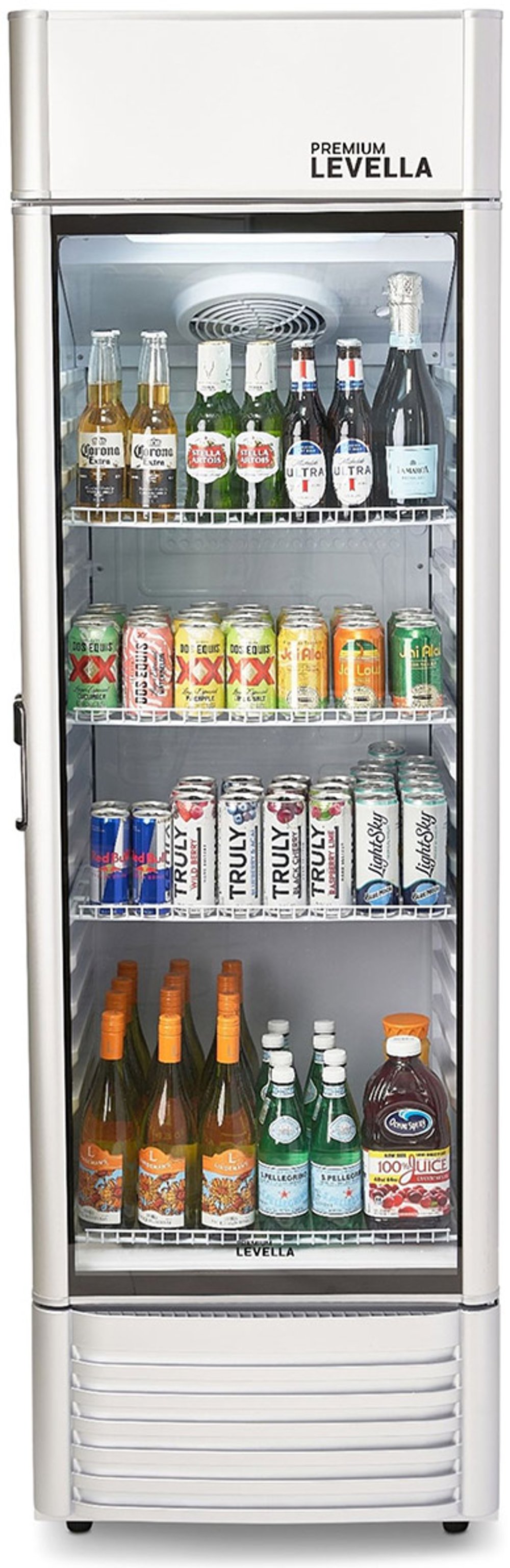 Levella 12.5 Cu Ft Display Beverage Refrigerator - Silver