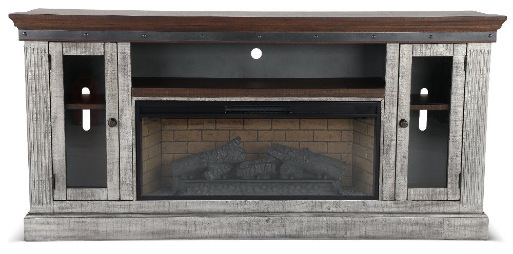 Avalon Gray 82" Fireplace TV Stand