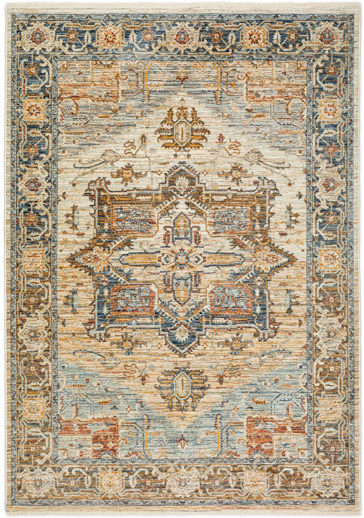 BE2RW8X10 Bergama 8 x 10 Riverview Blue Area Rug-1