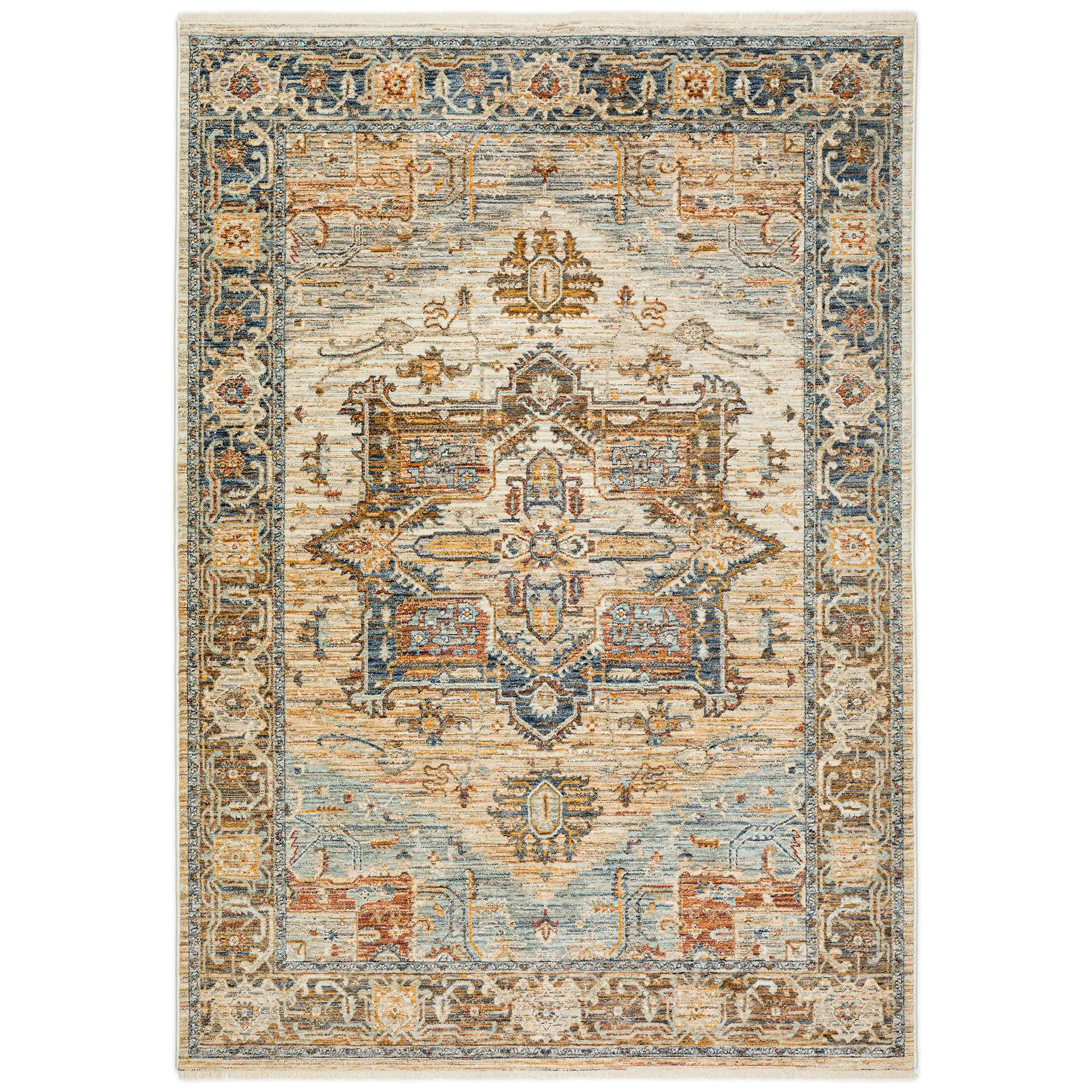 BE2RW8X10 Bergama 8 x 10 Riverview Blue Area Rug-1