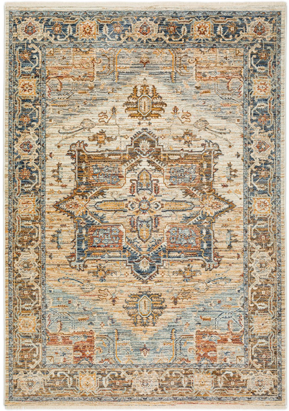 Bergama 8 x 10 Riverview Blue Area Rug