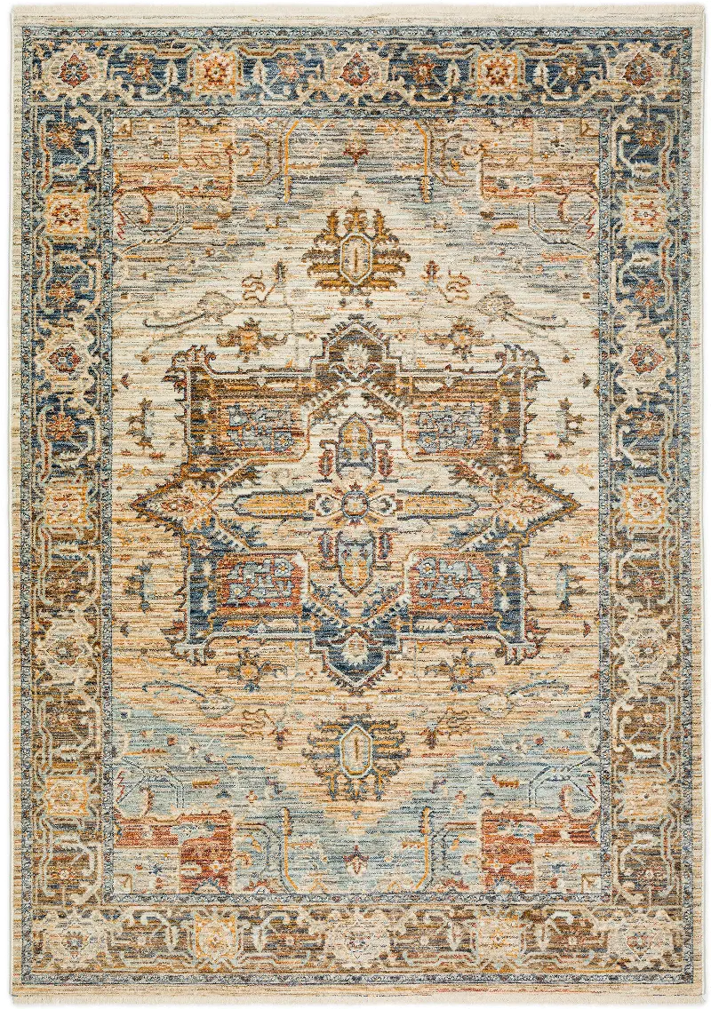Bergama 8 x 10 Riverview Blue Area Rug