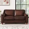 Billingham Caramel Brown Leather Loveseat