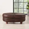 Billingham Caramel Brown Leather Oval Ottoman