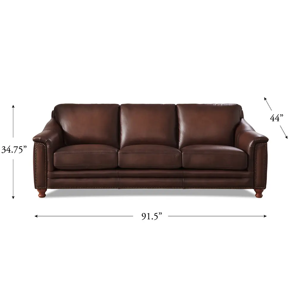 Billingham Caramel Brown Leather Sofa-3