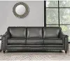 Billingham Ash Gray Leather Sofa