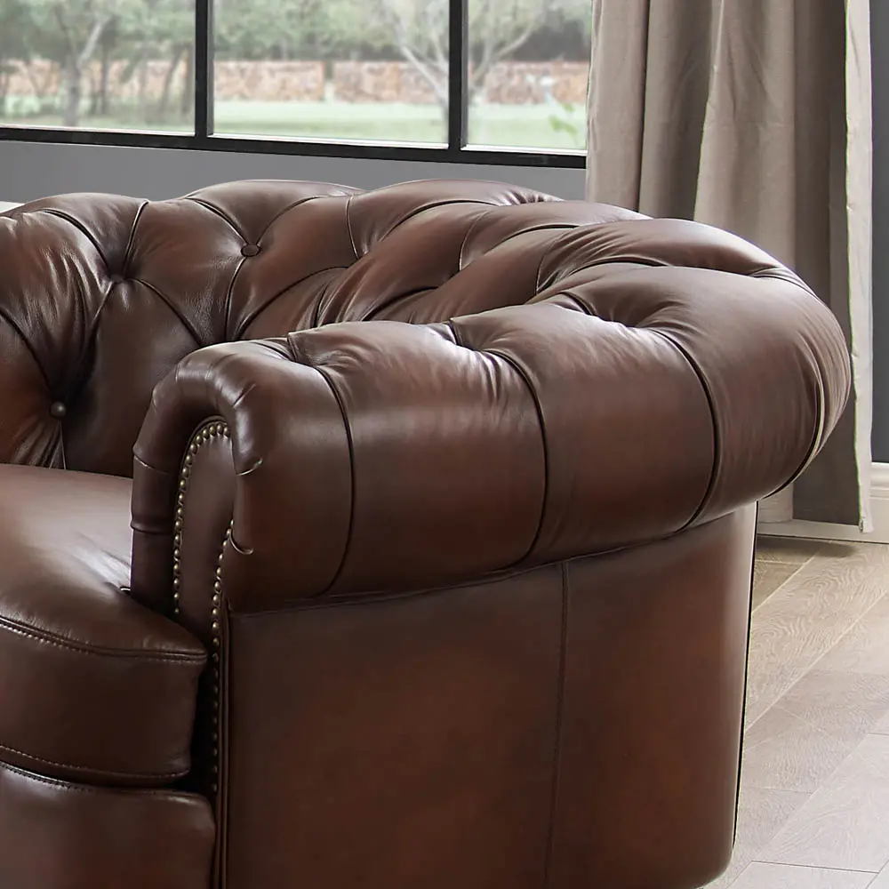 Nottingham Caramel Brown Leather Chair-5
