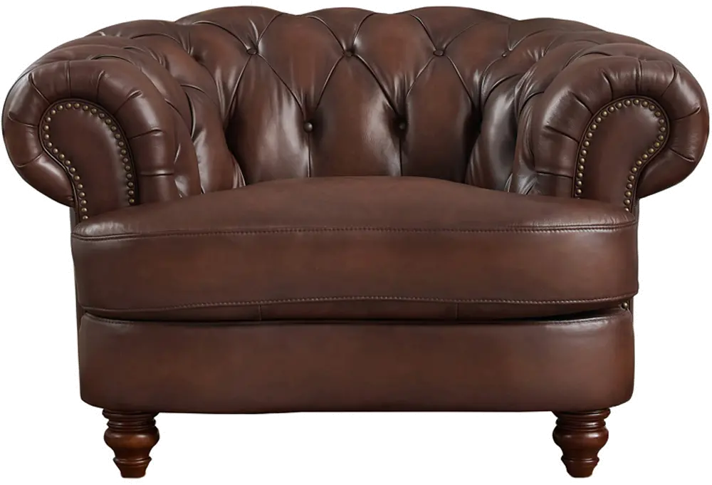 Nottingham Caramel Brown Leather Chair-1