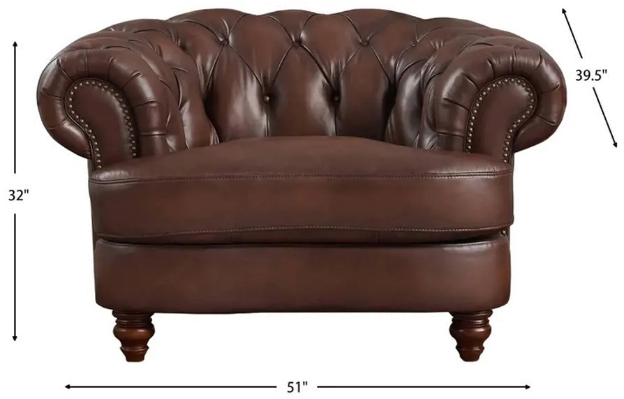 Nottingham Caramel Brown Leather Chair-3