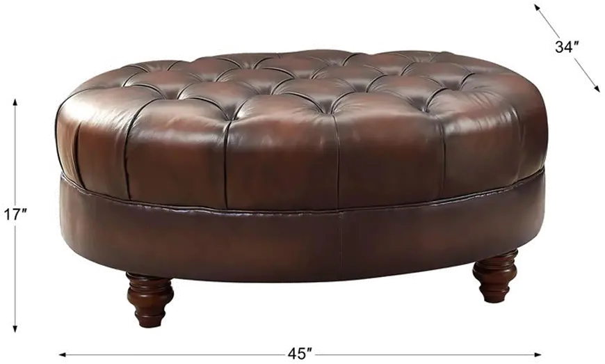 Nottingham Caramel Brown Leather Ottoman-3