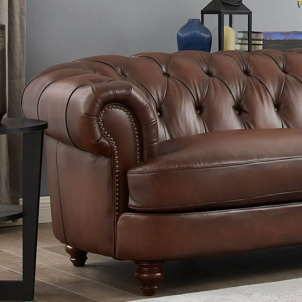 Nottingham Caramel Brown Leather Sofa-7