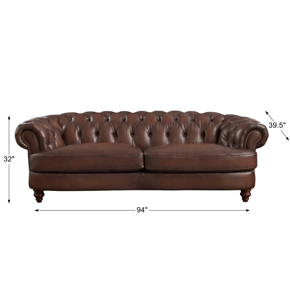 Nottingham Caramel Brown Leather Sofa-7