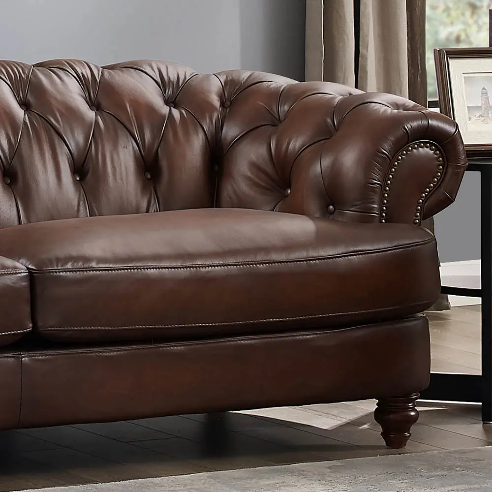 Nottingham Caramel Brown Leather Sofa-9