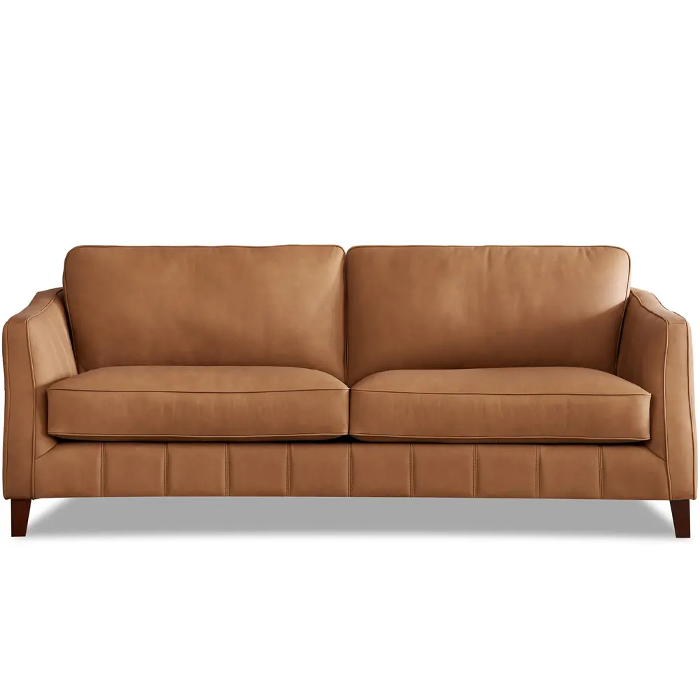 Sara Saddle Brown Leather Sofa-6