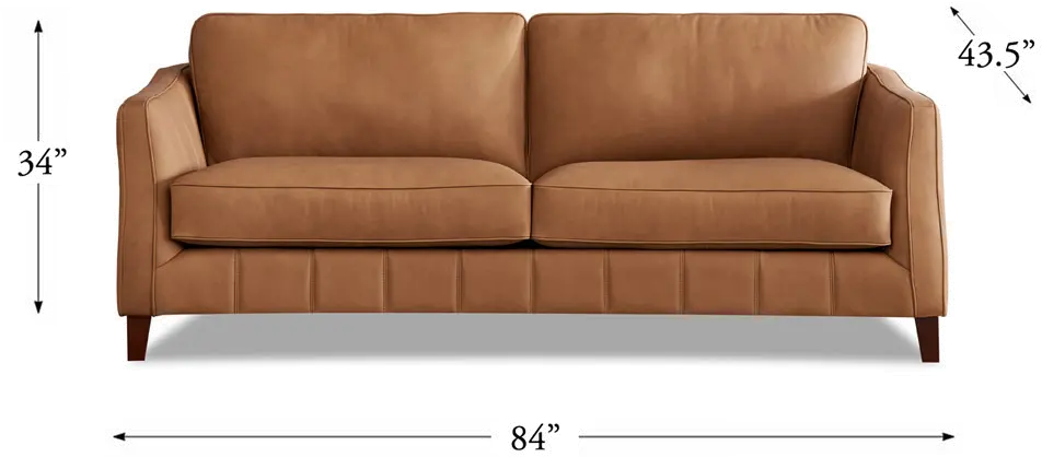 Sara Saddle Brown Leather Sofa-3