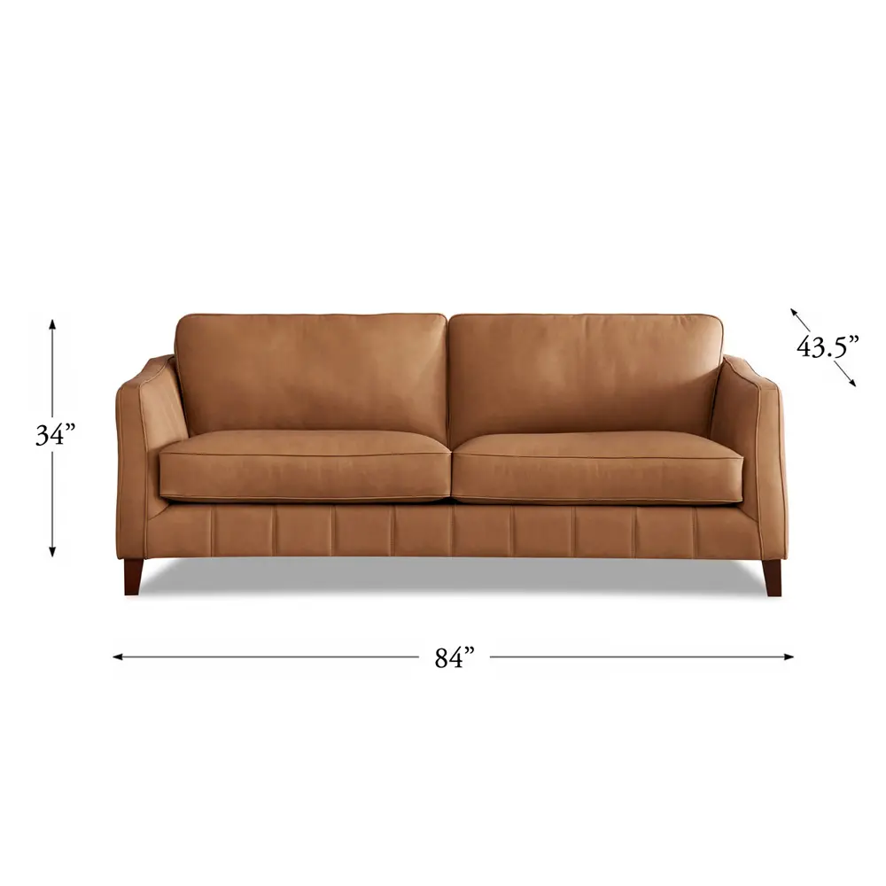 Sara Saddle Brown Leather Sofa-7