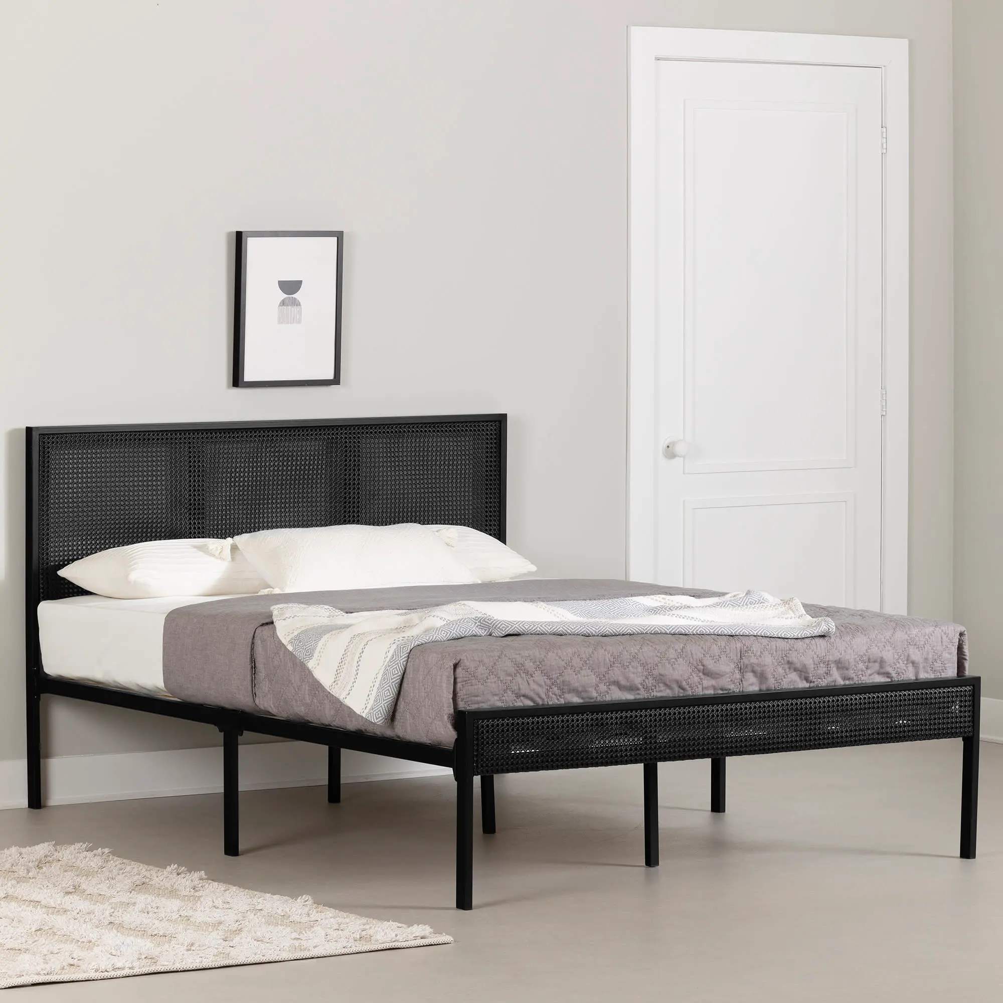 14590 Hoya Black Full Platform Bed - South Shore-2