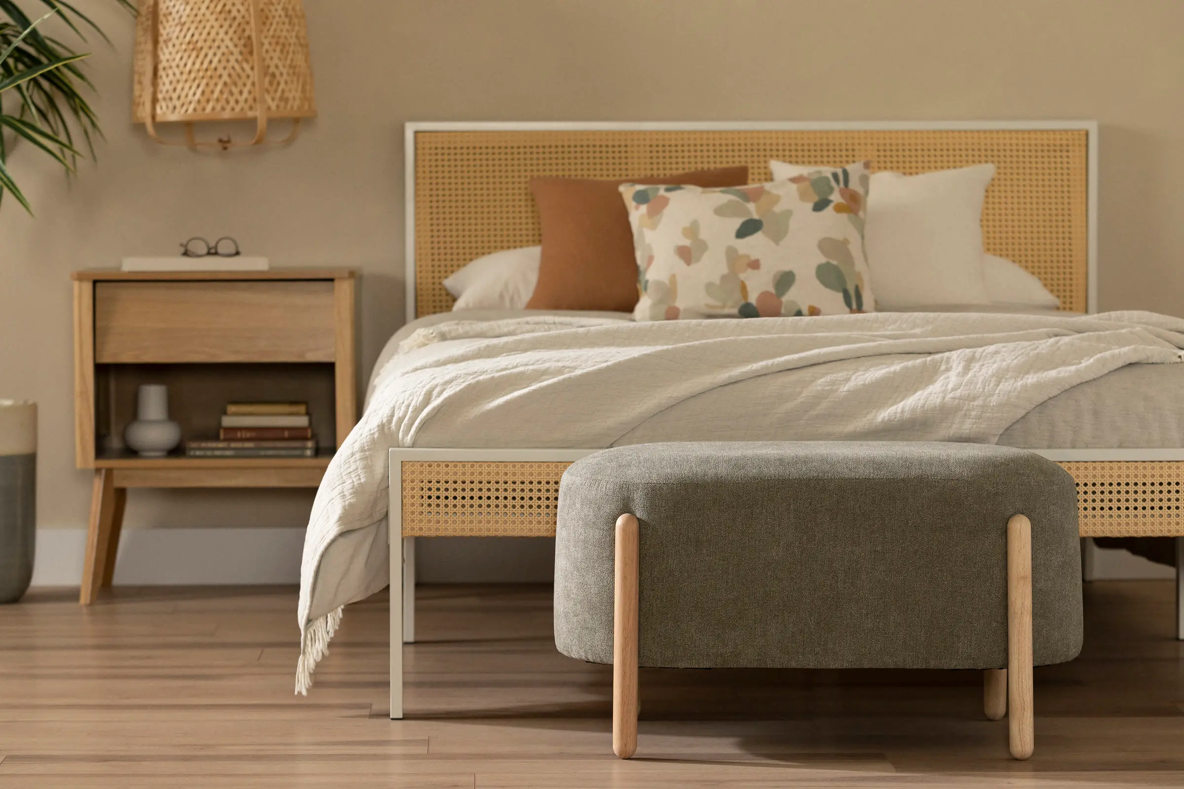 14682 Flam Gray Upholstered Bench - South Shore-3