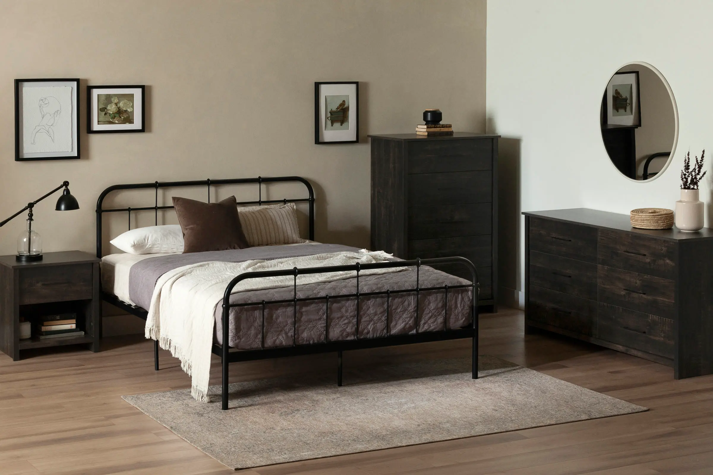 14755 Fernley Rubbed Black Nightstand - South Shore-3