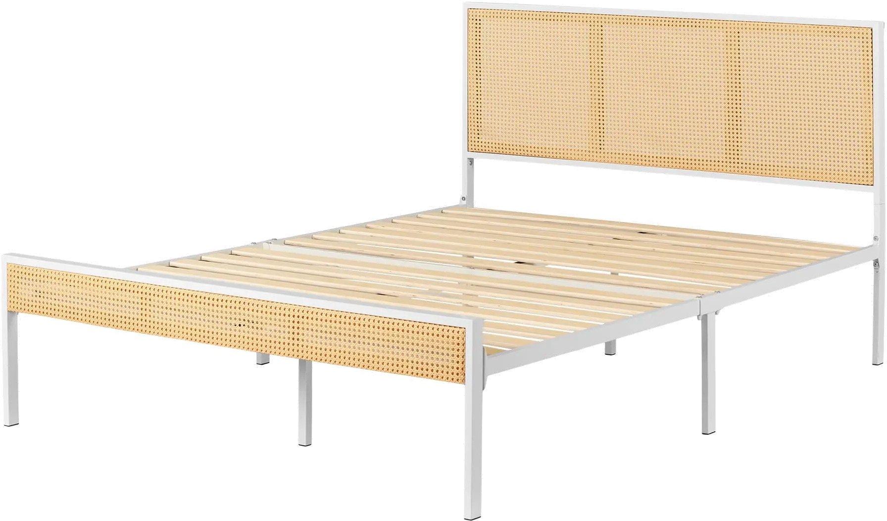 15195 Hoya Natural Cane and White Full Platform Bed - South Shore-1
