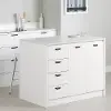 15444 Amaro White and White Marble Kitchen Island - South Shore