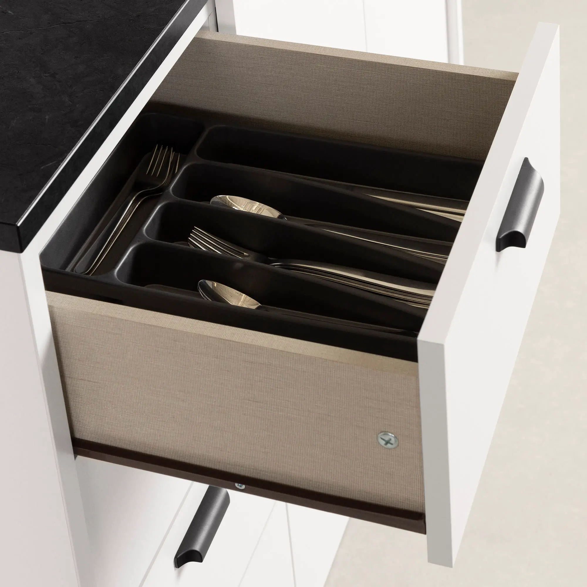 15445 Amaro White and Black Stone Kitchen Island - South Shore-10