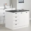 15445 Amaro White and Black Stone Kitchen Island - South Shore