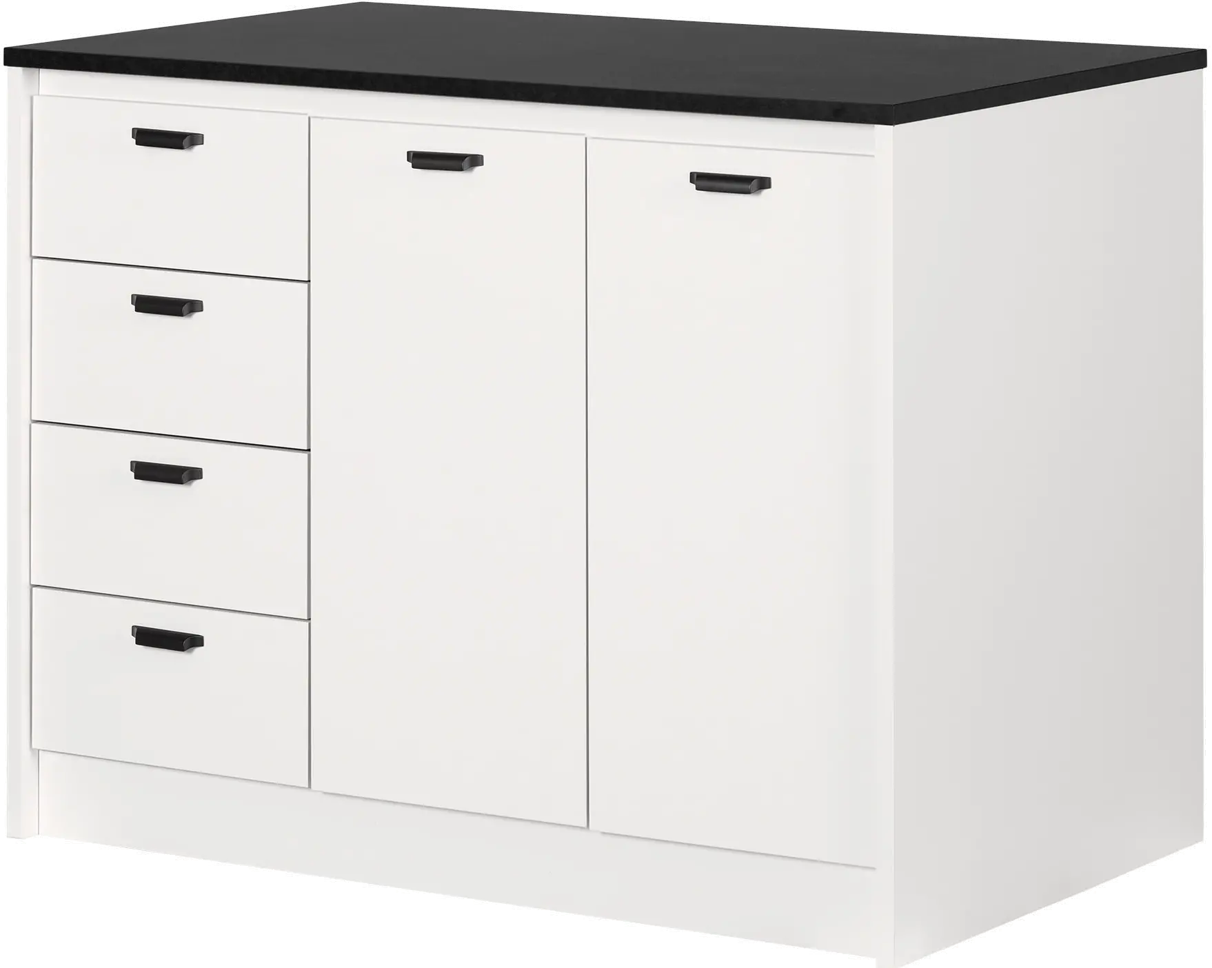 15445 Amaro White and Black Stone Kitchen Island - South Shore-1