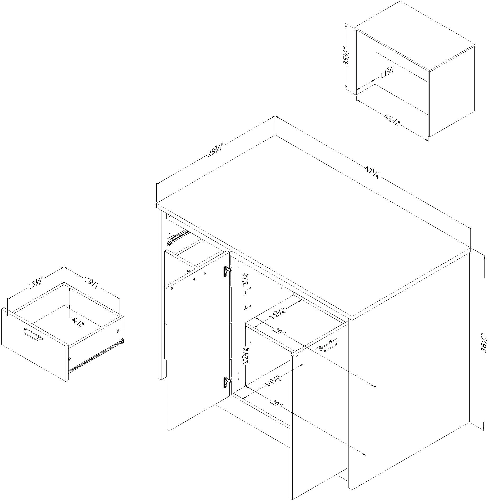 15445 Amaro White and Black Stone Kitchen Island - South Shore-4