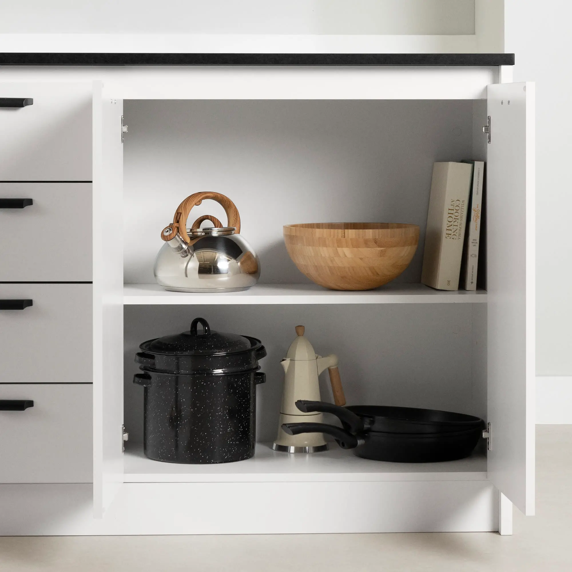 15445 Amaro White and Black Stone Kitchen Island - South Shore-7