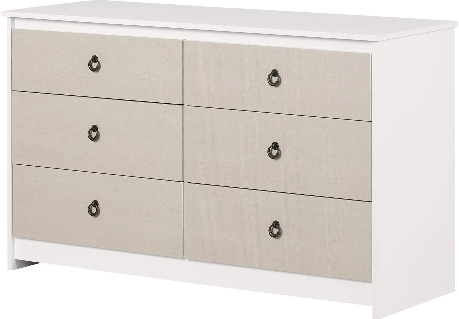 15590 Plenny White & Beige 6-Drawer Double Dresser - South Shore-1