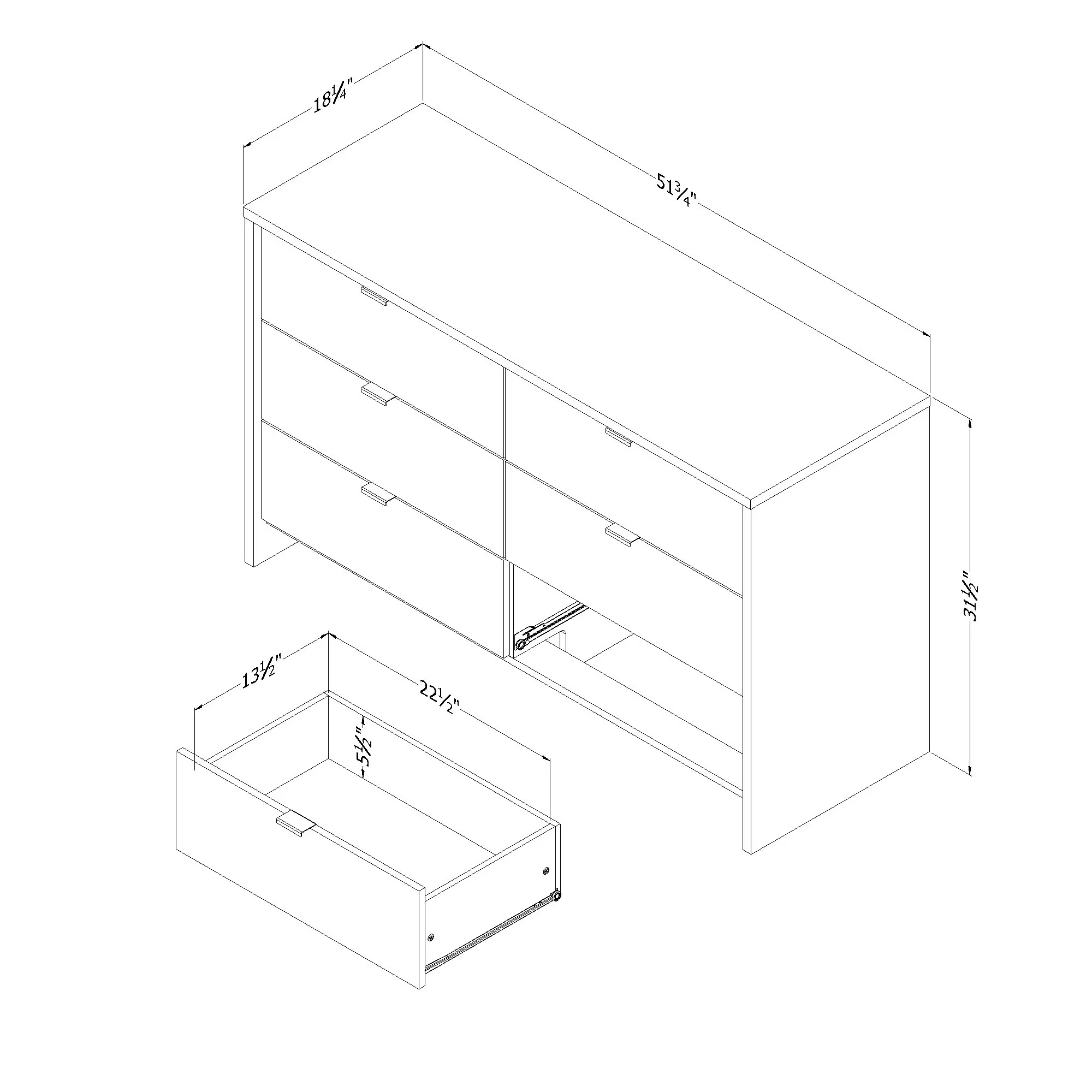 15597 Bloom White and Yellow Dresser-6