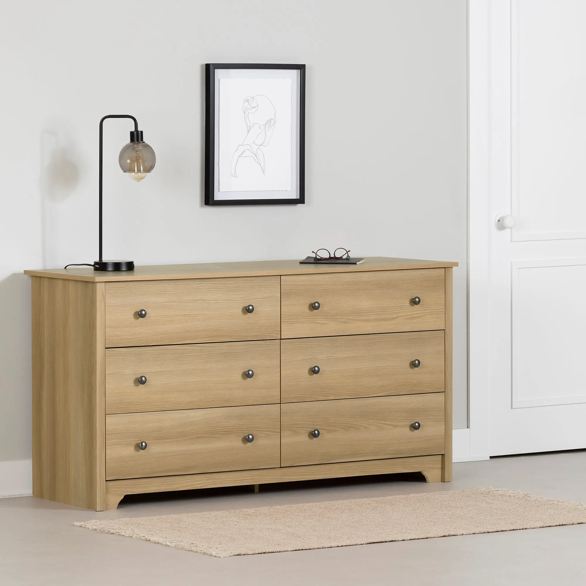 15640 Vito Natural Ash 6-Drawer Double Dresser-2