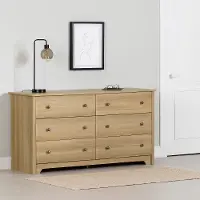 15640 Vito Natural Ash 6-Drawer Double Dresser