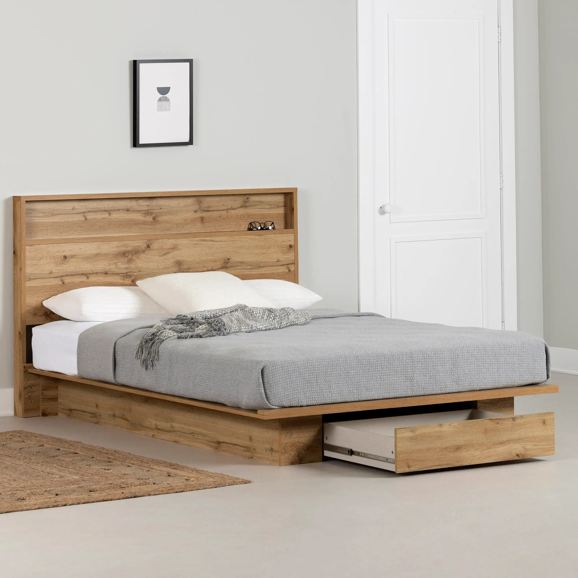 15733 Musano Oak Full/Queen Bed with Headboard-2