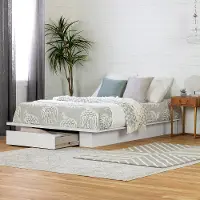 3340215 South Shore Holland Full/Queen Platform Bed with drawer, Pure White