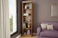 7276758 South Shore Axess Morgan Cherry 5-Shelf Narrow Bookcase