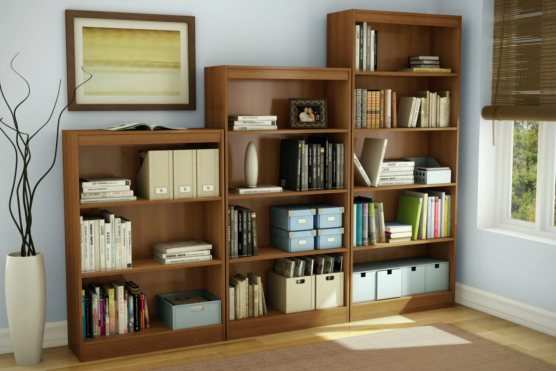 7276767C South Shore Axess Morgan Cherry 4-Shelf Bookcase-2