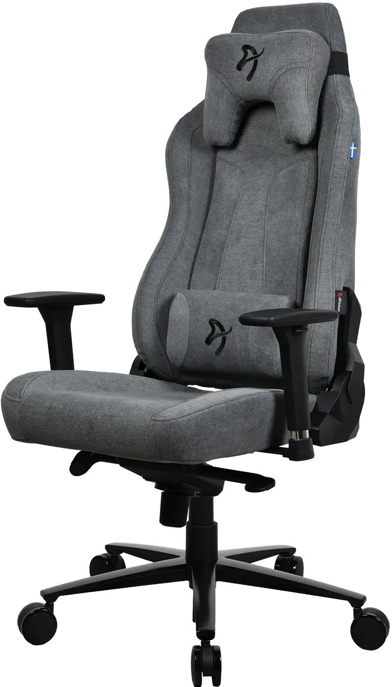 VERNAZZA-SFB-ASH Vernazza Ash Gray Soft Fabric Gaming Chair-2