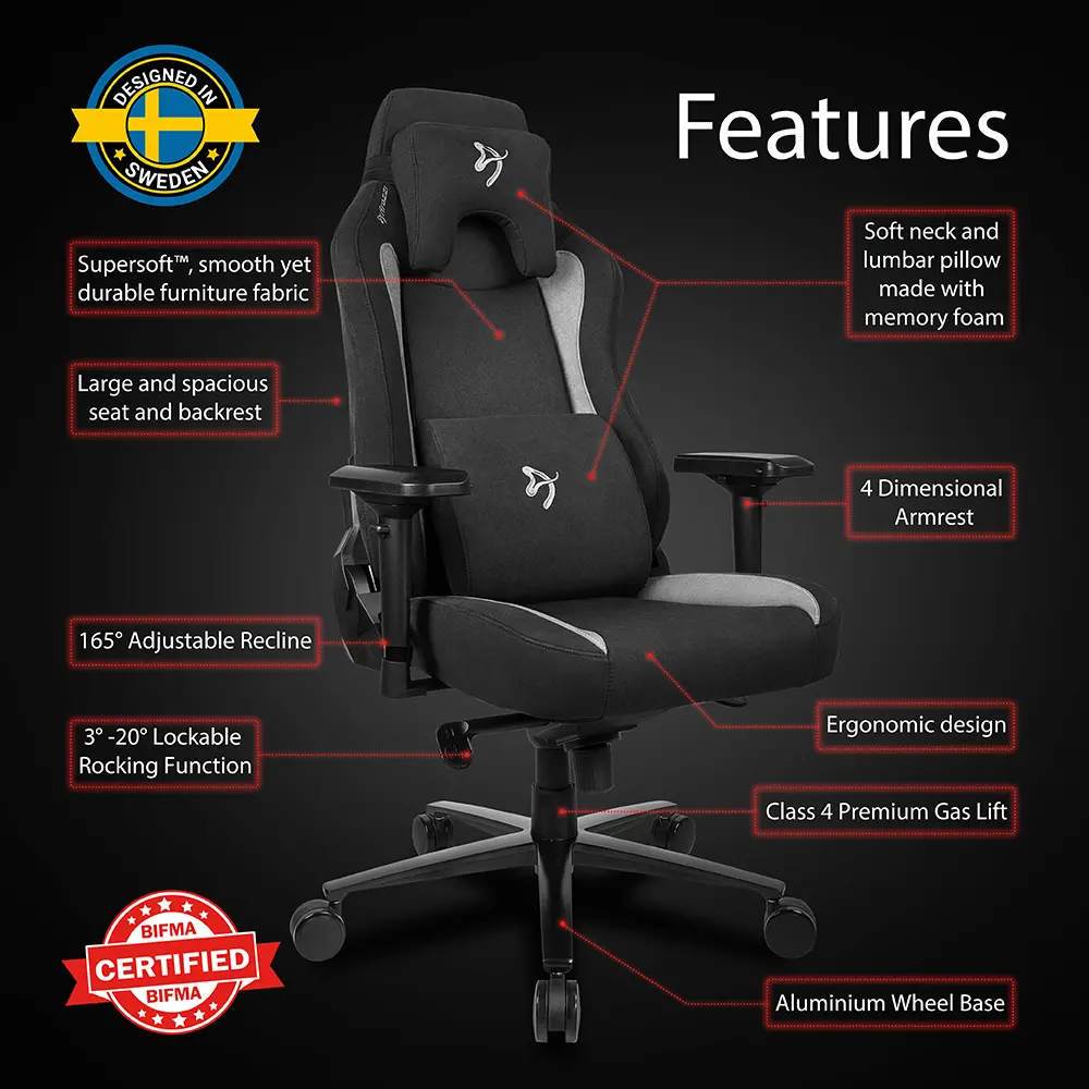 Vernazza Black Super Soft Gaming Chair-2