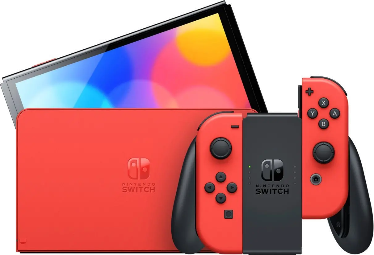045496597368 Nintendo Switch OLED Joy-Con Controllers Mario Red Edition-2