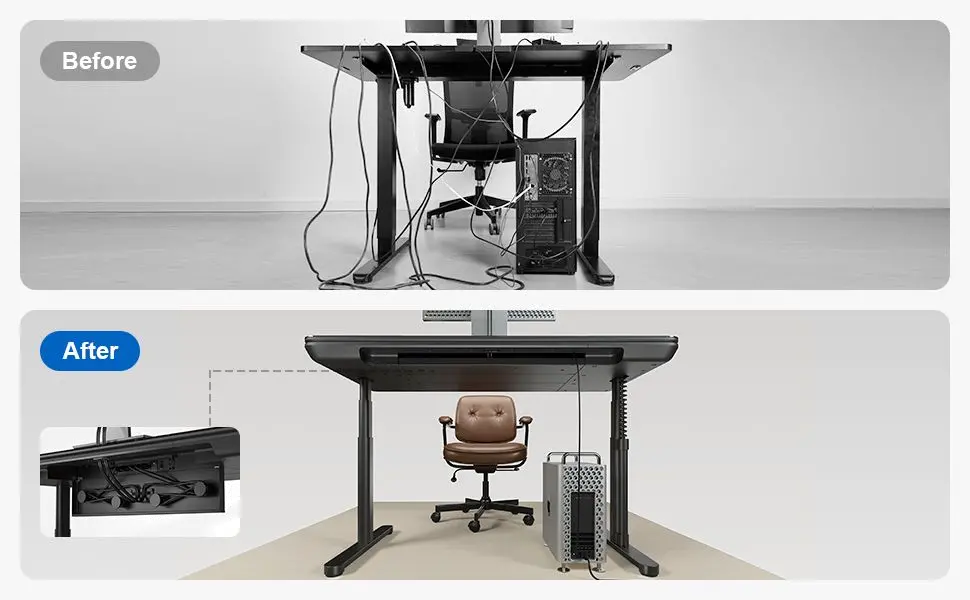 ErgoFx Adjustable Height Standing Desk With Galaxy Glass Desktop-5